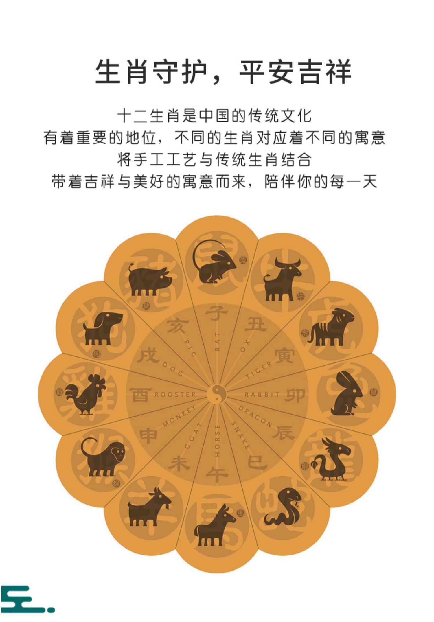 么么猫999足银十二生肖牛吊坠足银守护神身转运项链男本命年女饰品