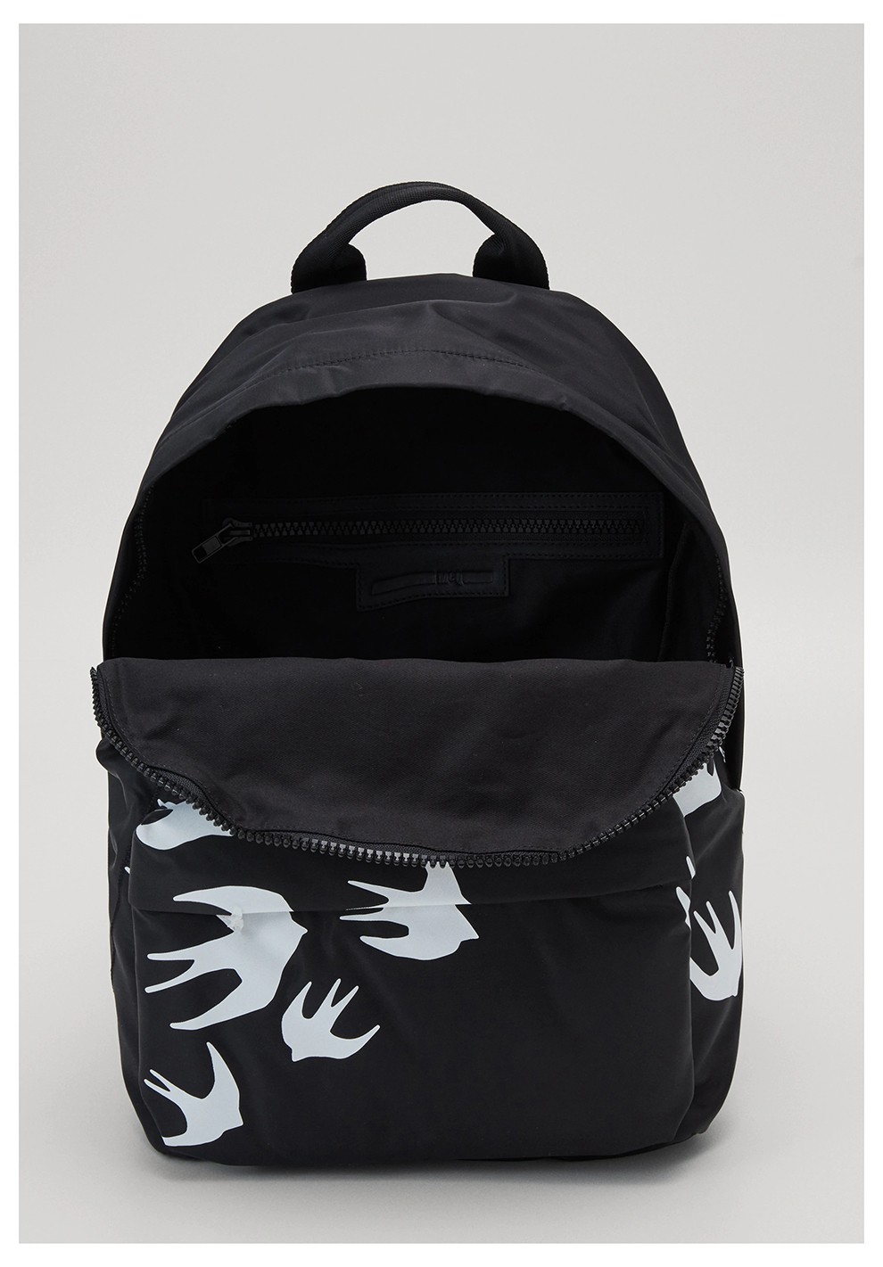 alexander mcqueen/麦昆 男女同款尼龙燕子图案双肩包背包 黑色【图片