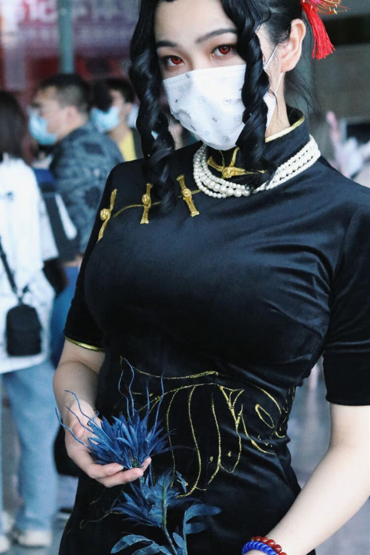 鬼灭之刃鬼舞辻无惨cos服旗袍女装大佬cosply服装女cosplay鬼杀队 s