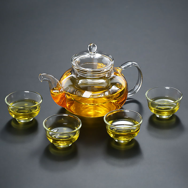 耐热玻璃茶具水果红草花茶壶套装整套高温过滤功夫家用高硼硅玻璃400