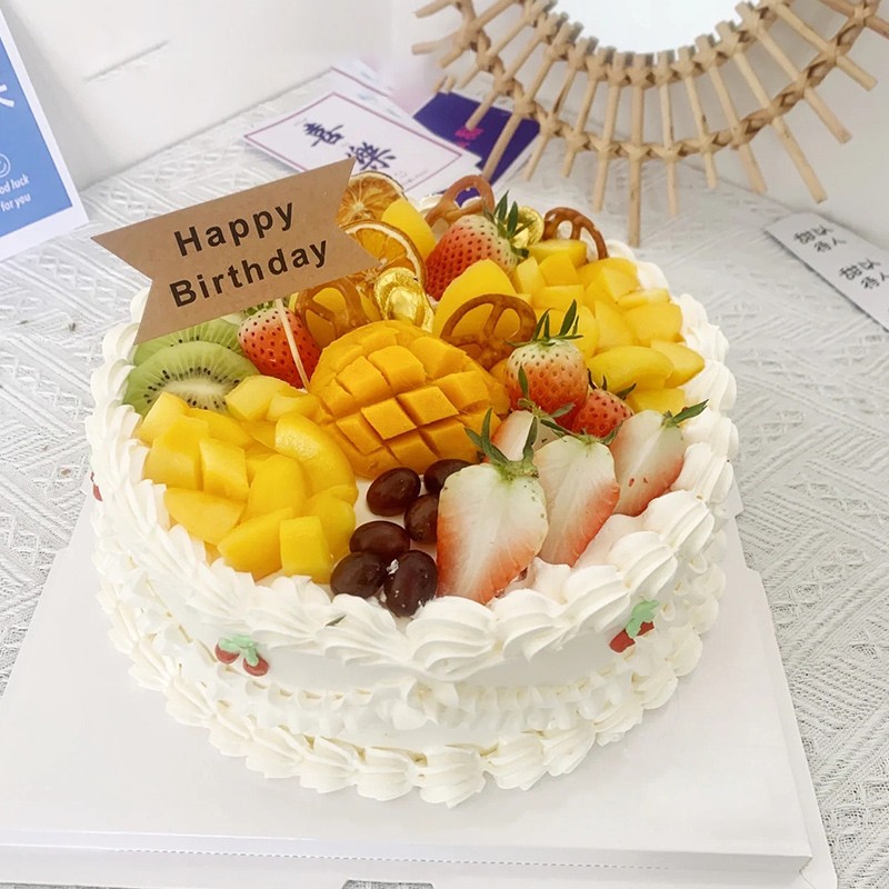 芙瑞多 森系生日蛋糕新鲜水果定制巧克力送女朋友女友闺蜜长辈父母