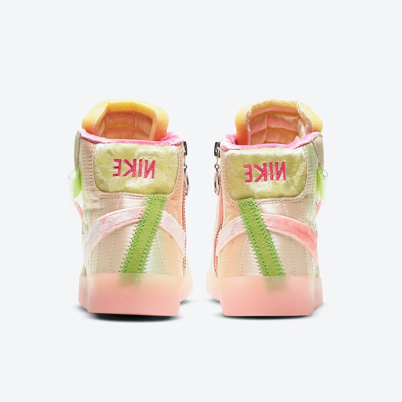 耐克nike blazer mid开拓者丝绒糖果 粉绿刮刮乐女子休闲板鞋 dd8482