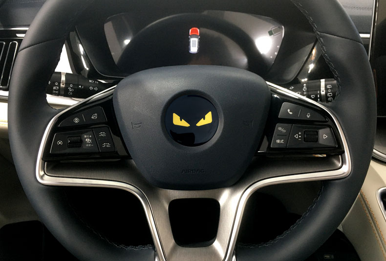 车标适用比亚迪宋plus汉pro唐新能源秦pro方向盘贴标改装车标装饰贴