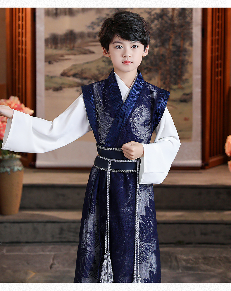 微壹起汉服男童武侠风儿童国学新款秋冬古装表演出服唐装超仙新款中国
