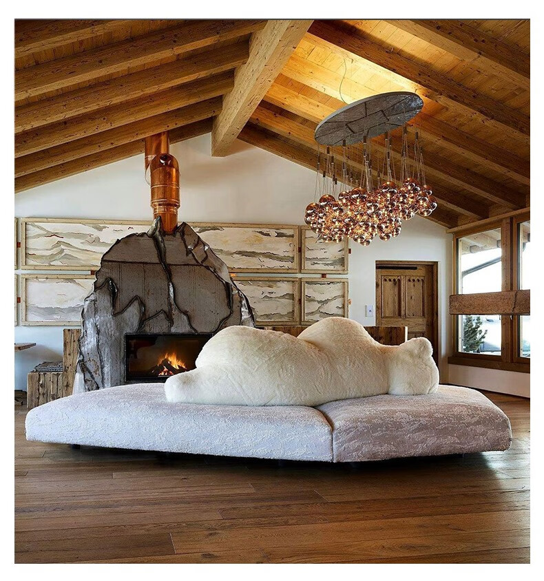 轻奢意大利edra北极熊沙发大平层户型横厅客厅布艺双面坐设计师款