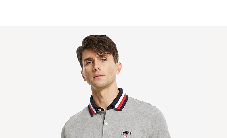 tommy春秋男装时尚休闲纯棉彩色翻领短袖polo衫c8878j3233黑色001l