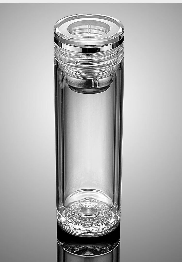 玻璃杯男隔热透明水杯商务泡茶杯专用高档水晶盖刻字定制logo长辈送