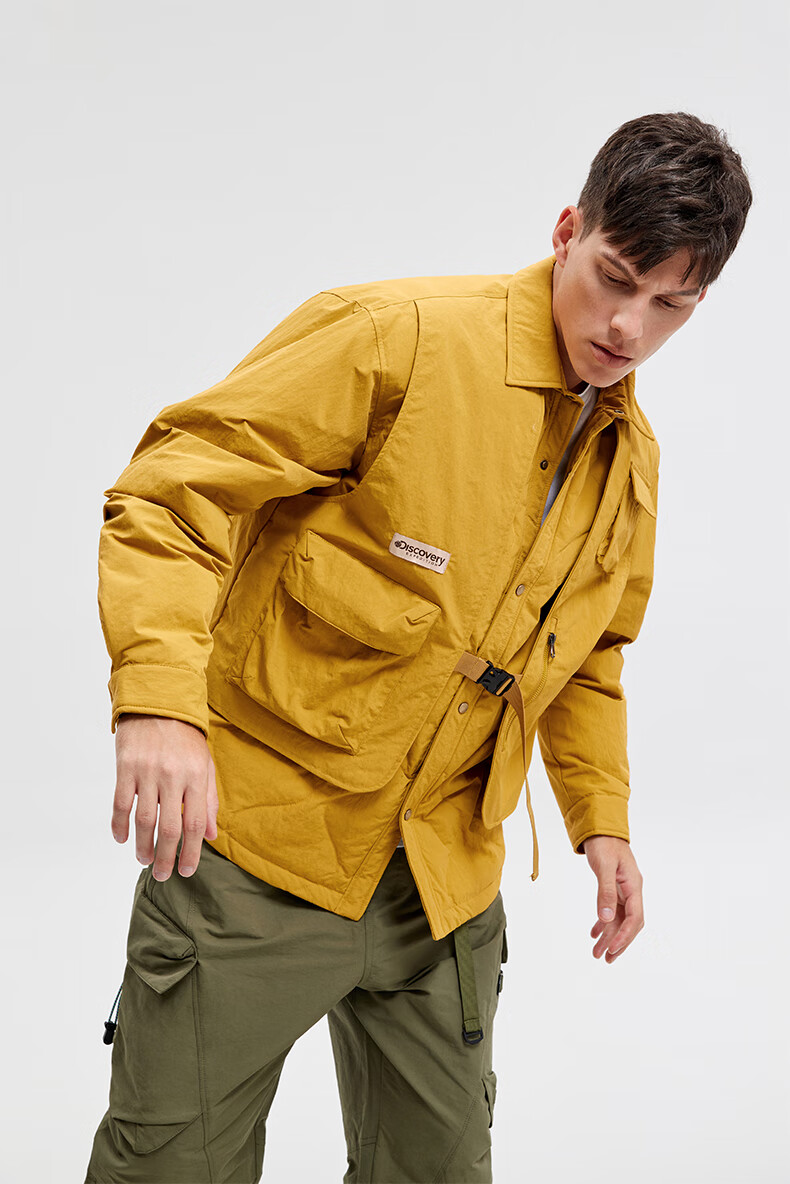discovery expedition 羽绒服男款假两件式背心机能搭配 黄色 xl