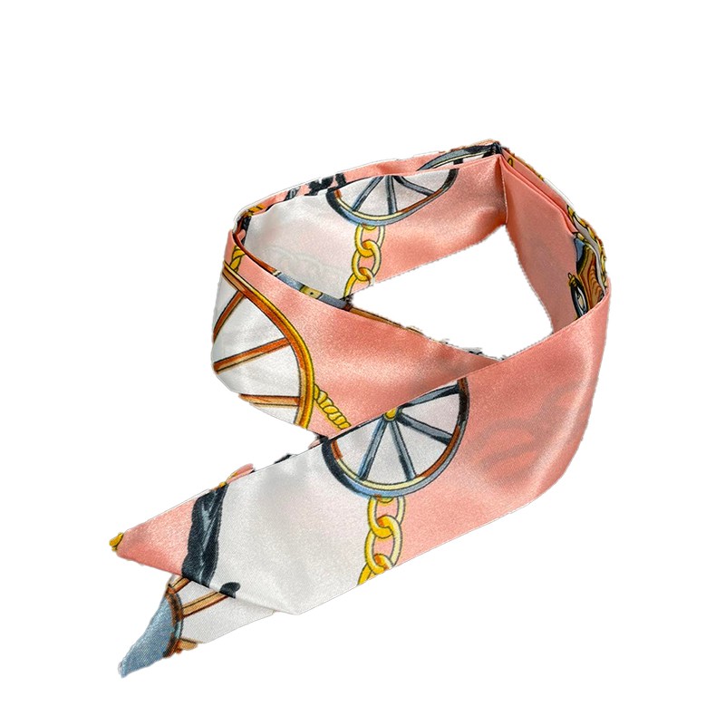 gucci古驰粉色丝巾缠包柄发带颈巾at粉红色