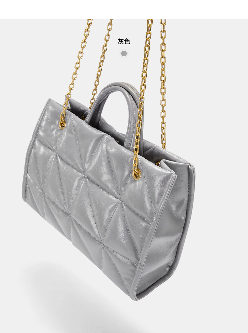 pedro柔软包面格纹大容量链条托特包 手提包 单肩包包女包pw2