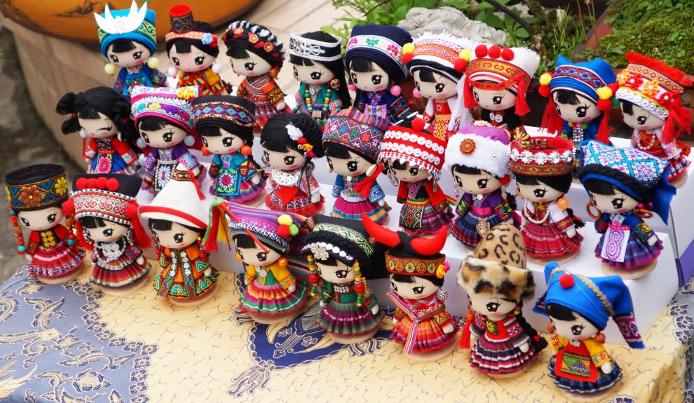 名族团结手工工艺人偶17cmq版盛装56个民族娃娃幼儿园手工民族团结一