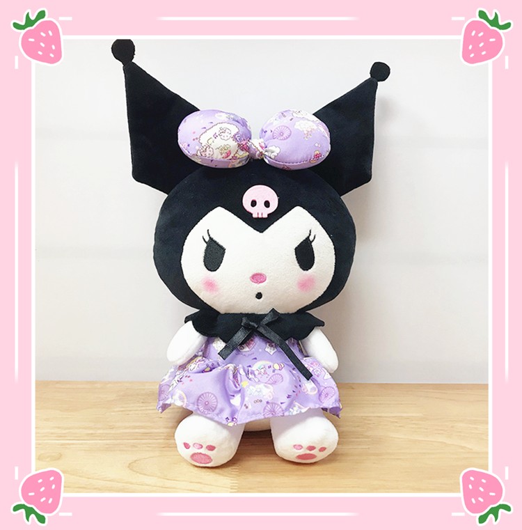 三丽欧卡通小恶魔库洛米娃娃公仔毛绒玩具花裙子库洛米玩偶礼物 粉裙