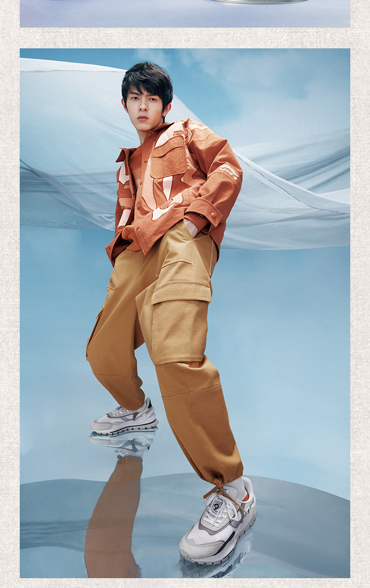 肖战同款中国李宁92方圆男鞋休闲鞋秋季新款官方时尚走秀款运动鞋黑色