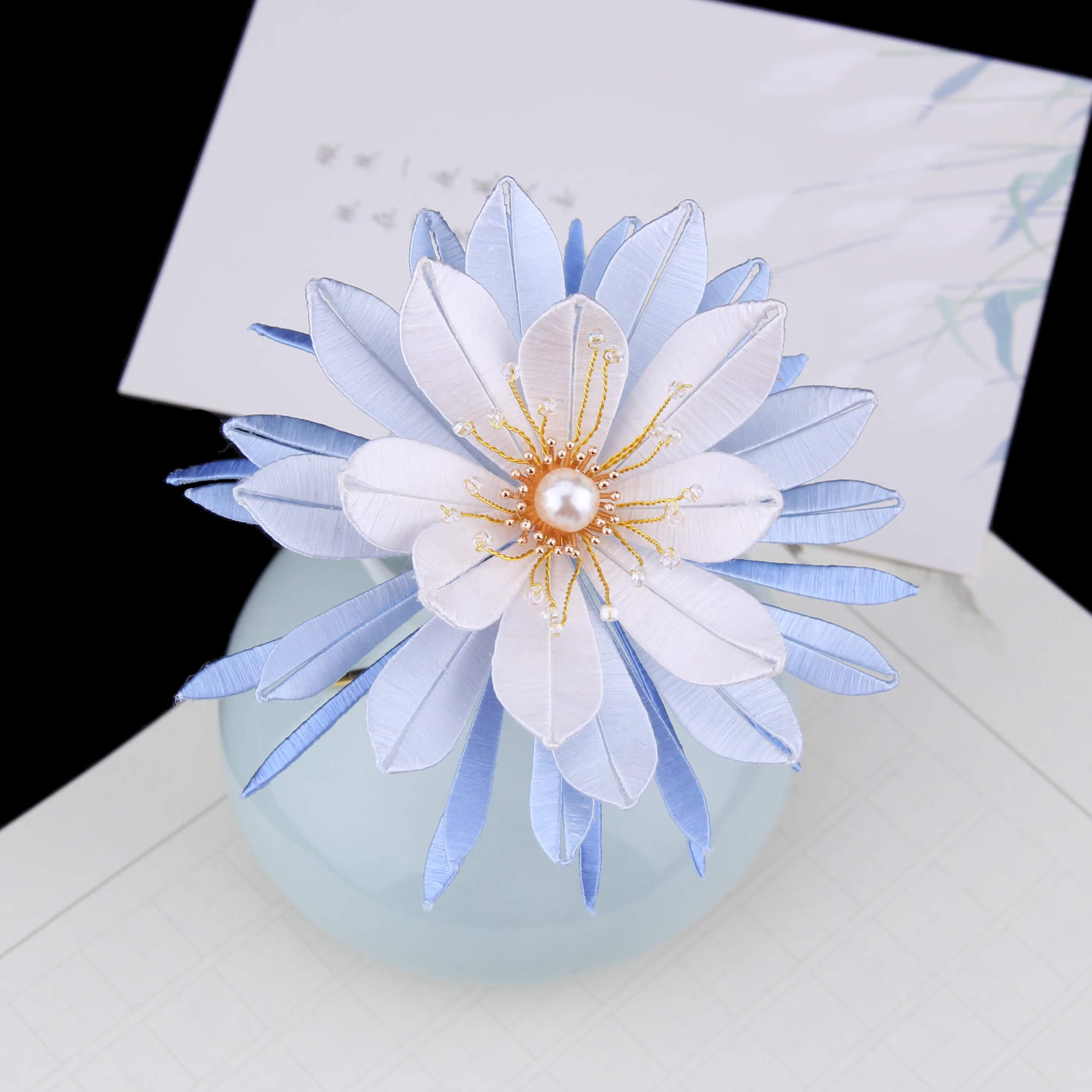 缠花材料包汉服头饰diy古风发簪材料手工发饰品簪子蚕丝昙花明制