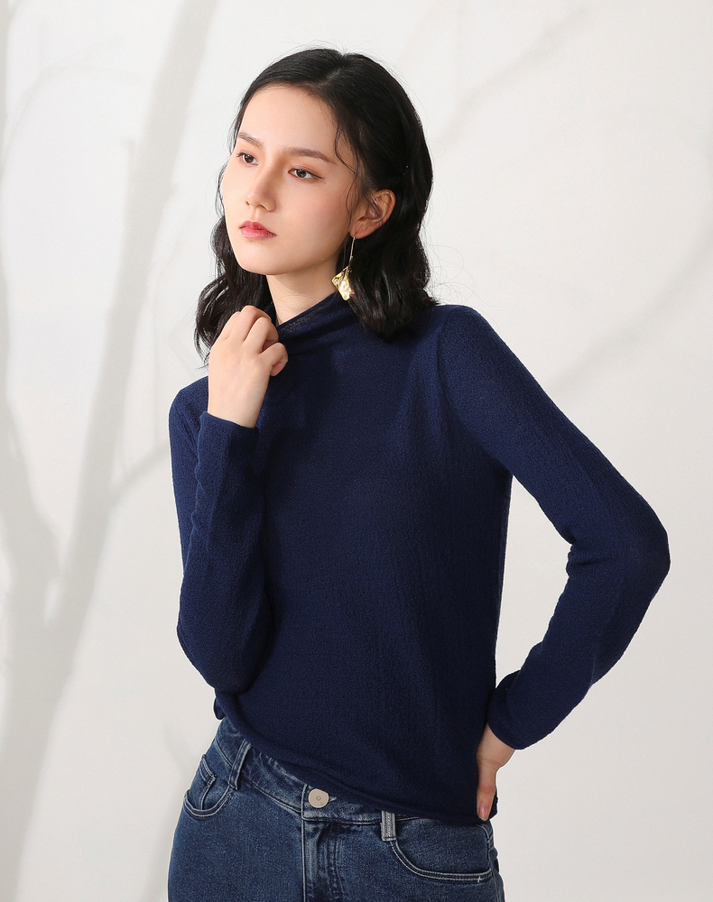 yifini易菲纯羊毛针织衫短款长袖圆领ins打底衫2021秋冬新款显瘦2010