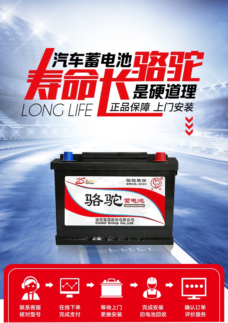 骆驼camel汽车电瓶12v蓄电池6qw452s适配雅阁本田crv锋范杰德缤智雅阁