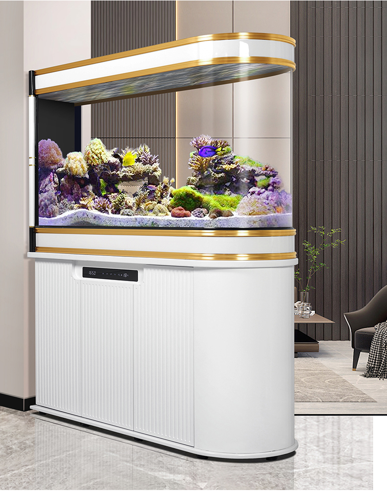 送货到家限区eyckee爱客子弹头鱼缸u型玻璃生态水族箱家用中大型屏风