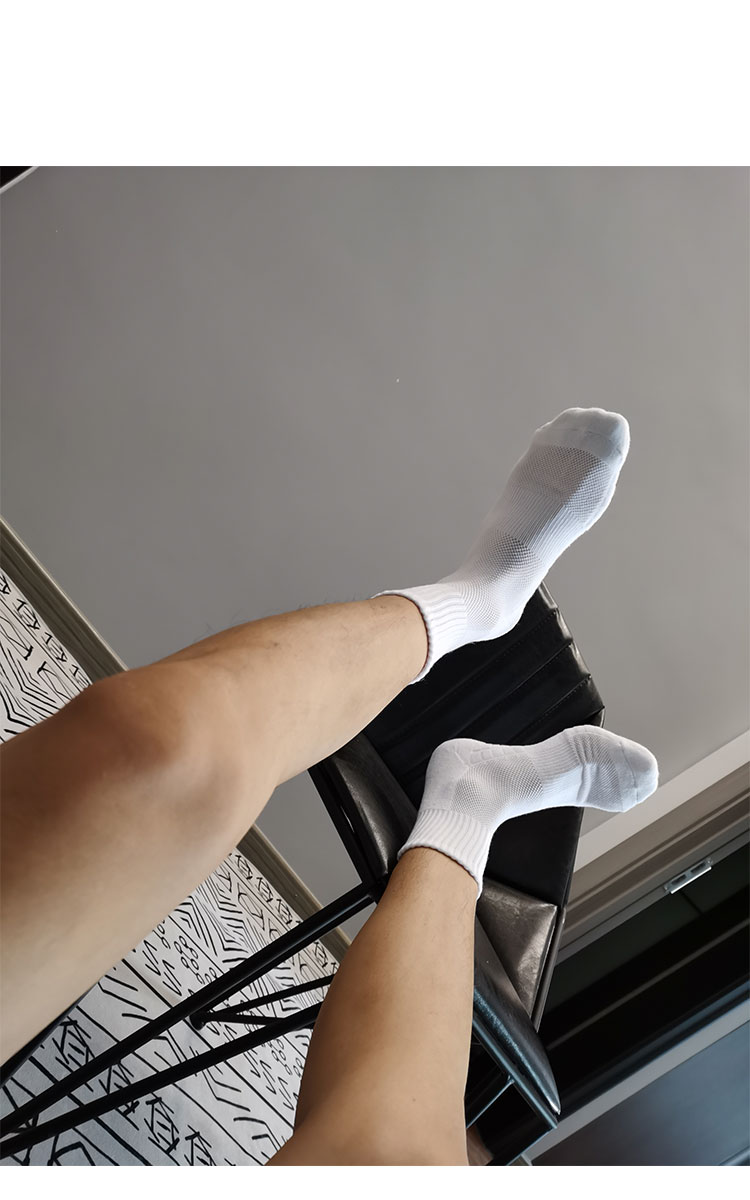 浪莎新品大码男士中筒袜子纯色毛巾底黑白灰吸汗透气运动体育生冬季