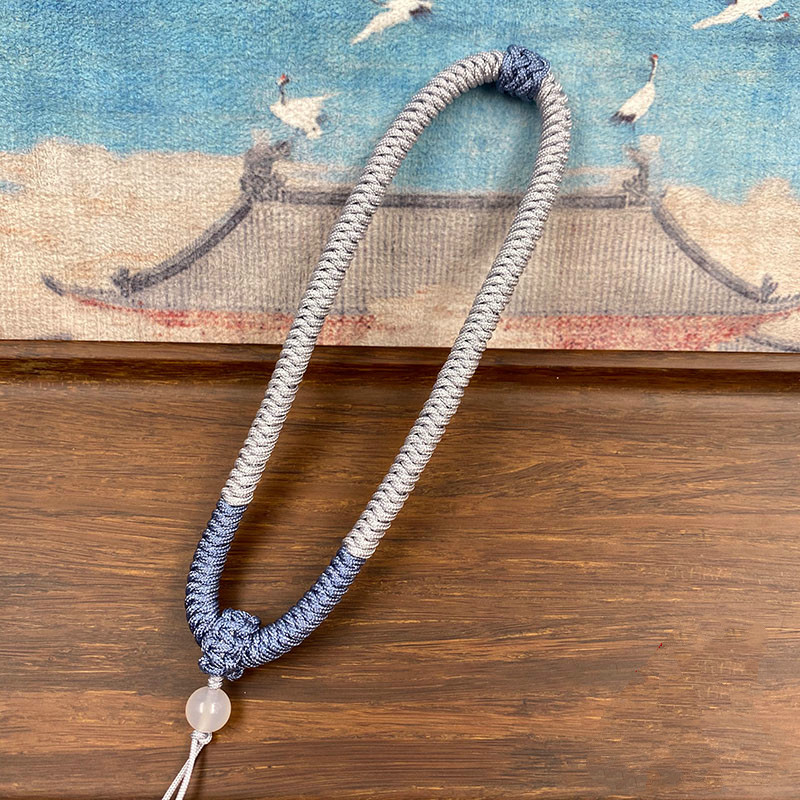 手工编织手把件绳子翡翠玉器文玩把玩手绳车钥匙弹弓绳失手绳 黑加