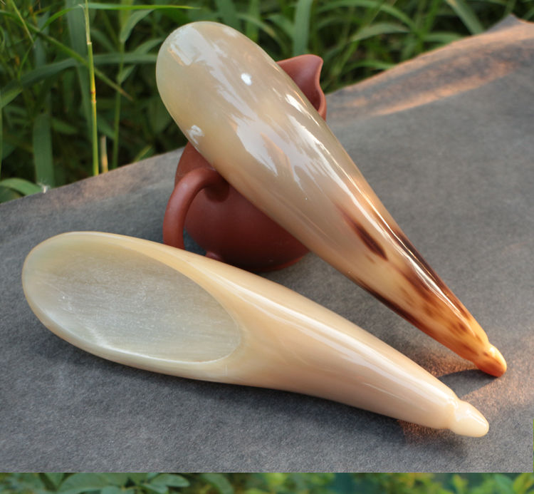 天然白牦牛角刮痧板按摩棒拨筋棒牛角筒全身通用足底棒家用约2023厘米
