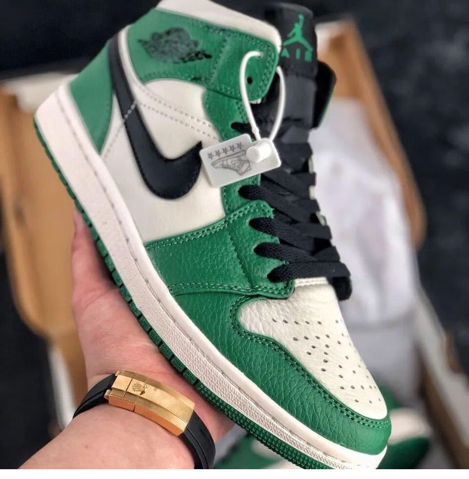 ni·ke 耐·克【官方旗舰】mid aj1乔1凯尔特人白绿脚趾中帮休闲运动