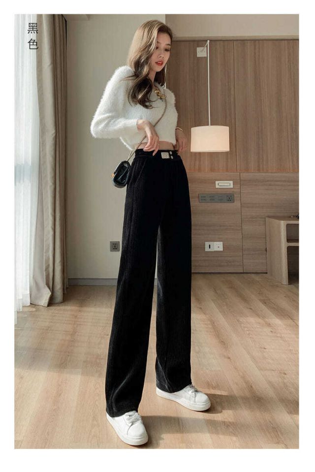 mcrc秋冬灯芯绒休闲裤大码女裤萝卜显腿长腿细的裤子女雪尼尔灯芯绒