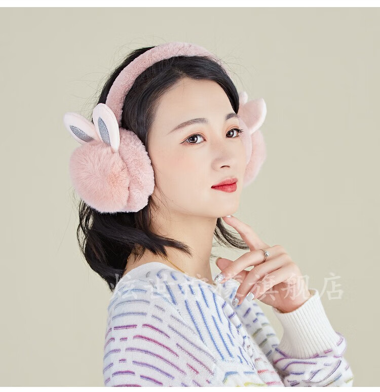 炫世柠檬护耳耳罩女产地可爱小兔子毛绒保暖耳罩女学生卡通冬季耳罩