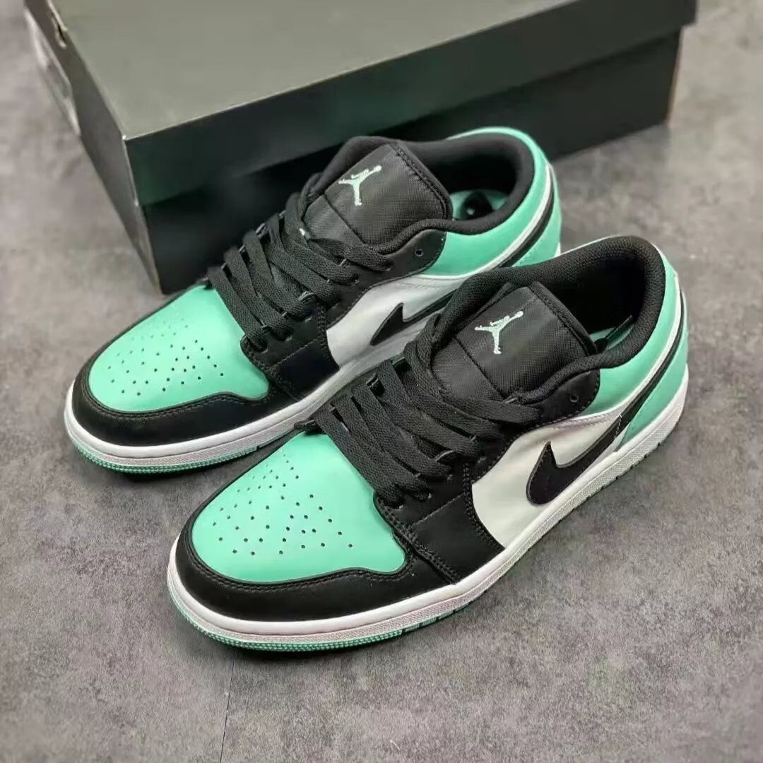 【自营官方旗舰店】air aj·1低帮黑脚趾薄荷绿绿 情侣透气舒适蓝球