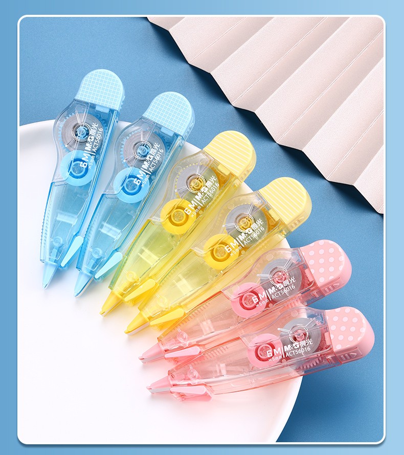 晨光可换替芯修正带学生用笔型涂改带实惠装大容量改正带女孩ins日系