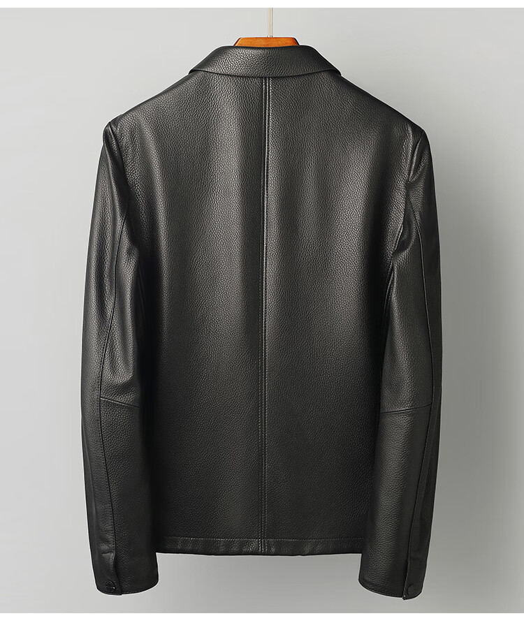 皮克夹外套中年21秋冬新款新西兰正宗鹿皮皮衣男海宁油边翻领商务男装