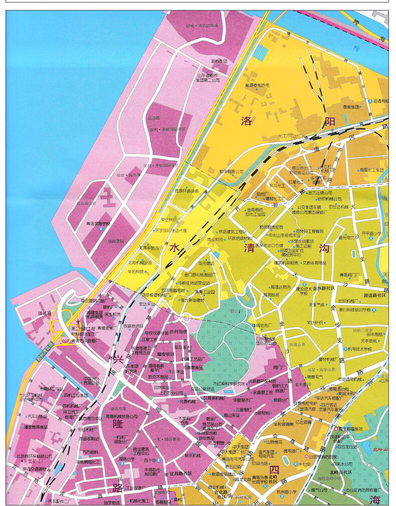2019新版市北区地图青岛市各区市地图系列108cm76cm办公室商务会议