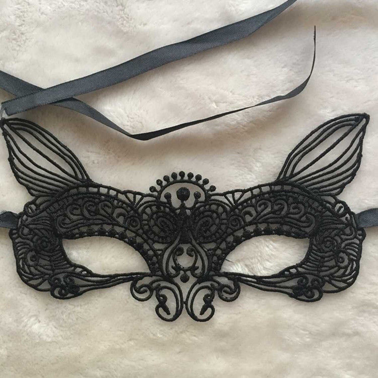 万圣节镂空性感蕾丝面具女成人万圣节化妆舞会派对黑色眼罩公主半脸