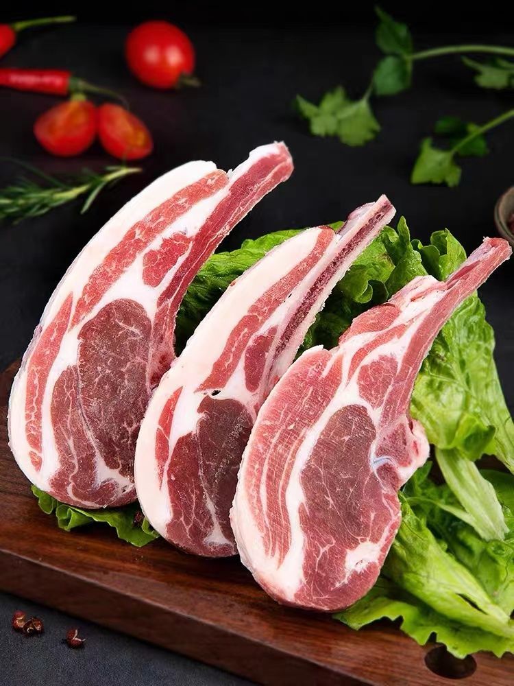 国产战斧羊排3-5斤 新鲜羊排法式小切带骨手抓羊肉批发 五斤装 羊排囎