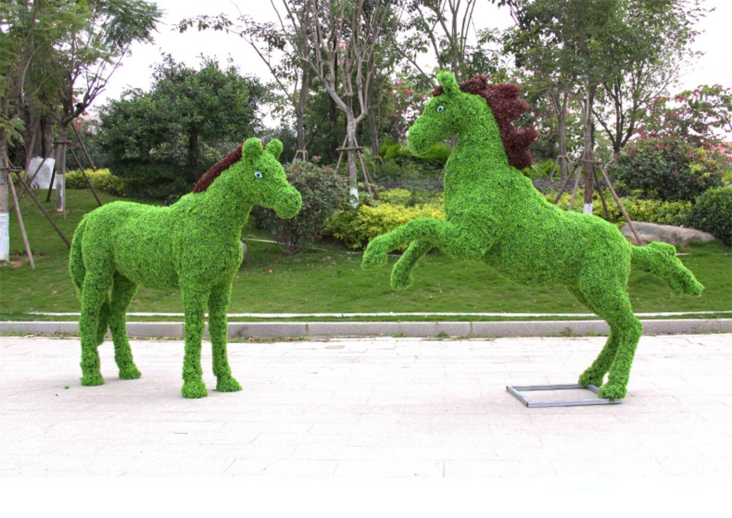 龙象户外城市绿化雕塑摆件景观公园花坛雕塑仿真动物绿雕绿植造型 ld