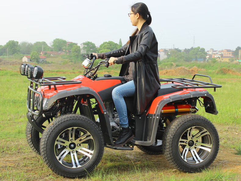 沙滩车四轮越野摩托车山地车全地形龙鼎轴传atv成人双座燃油四轮全