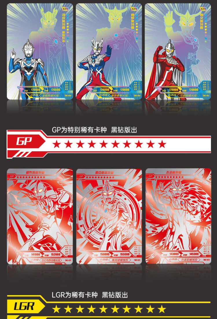卡游 奥特曼卡片黑钻版泽塔xr卡3d电视卡全套盲盒卡牌玩具gp 星云版1