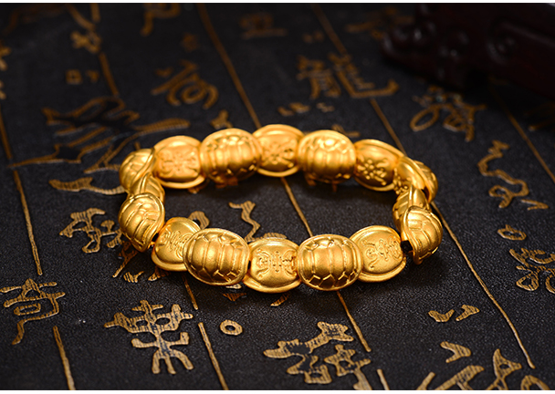 妙灵阁龟壳富甲天下手串古法黄金手链金龟足金50克生日礼物送妈妈定制