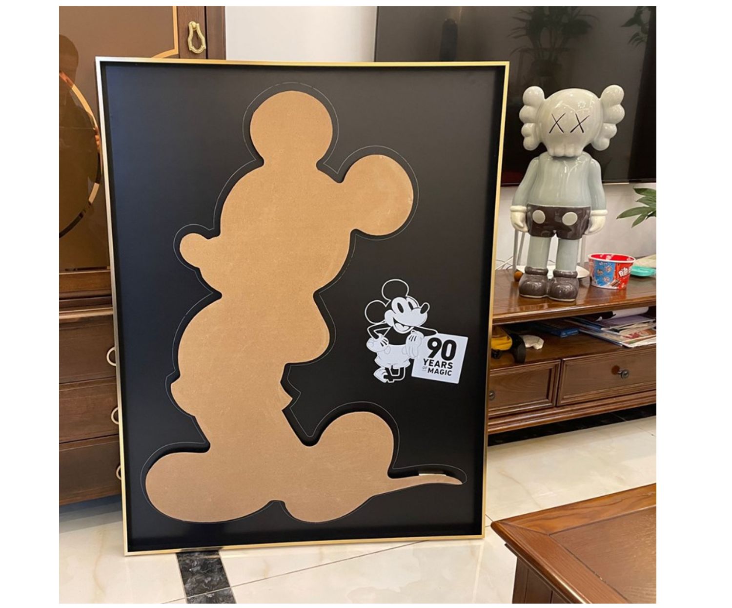 舞万花 家居米奇拼图框装裱米老鼠相框立体悬浮迪士尼945片异形米奇