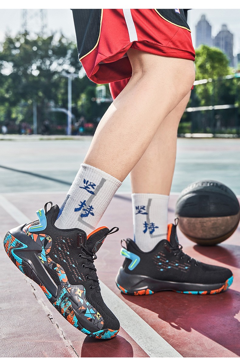 喜得龙篮球鞋男夏季透气网面青少年球鞋男实战训练学生中考试战靴国潮