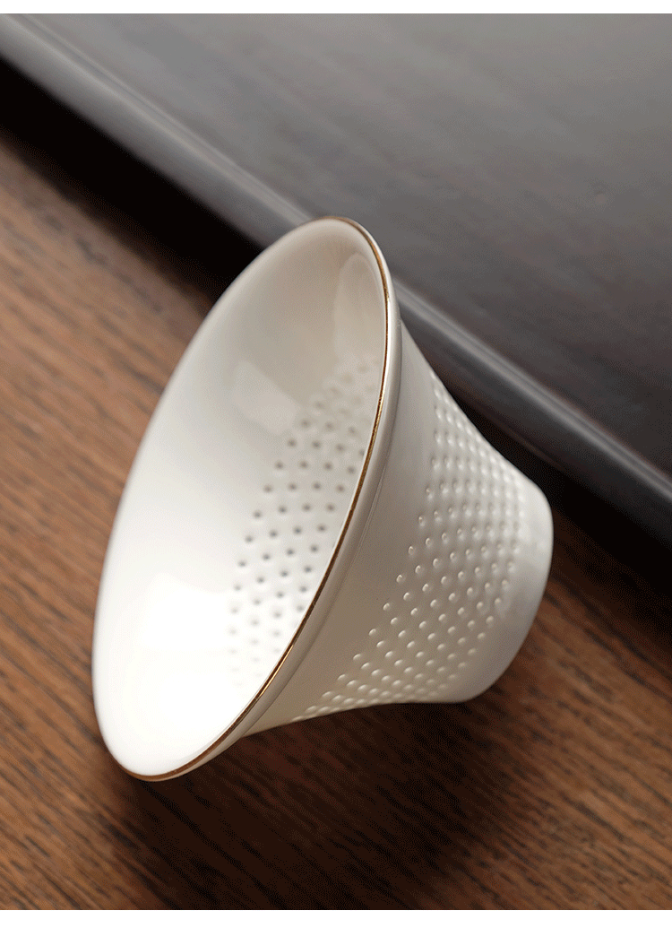 公道杯加茶漏带盖陶瓷茶漏隔茶叶泡茶过滤网器 功夫茶具配件漏斗茶虑