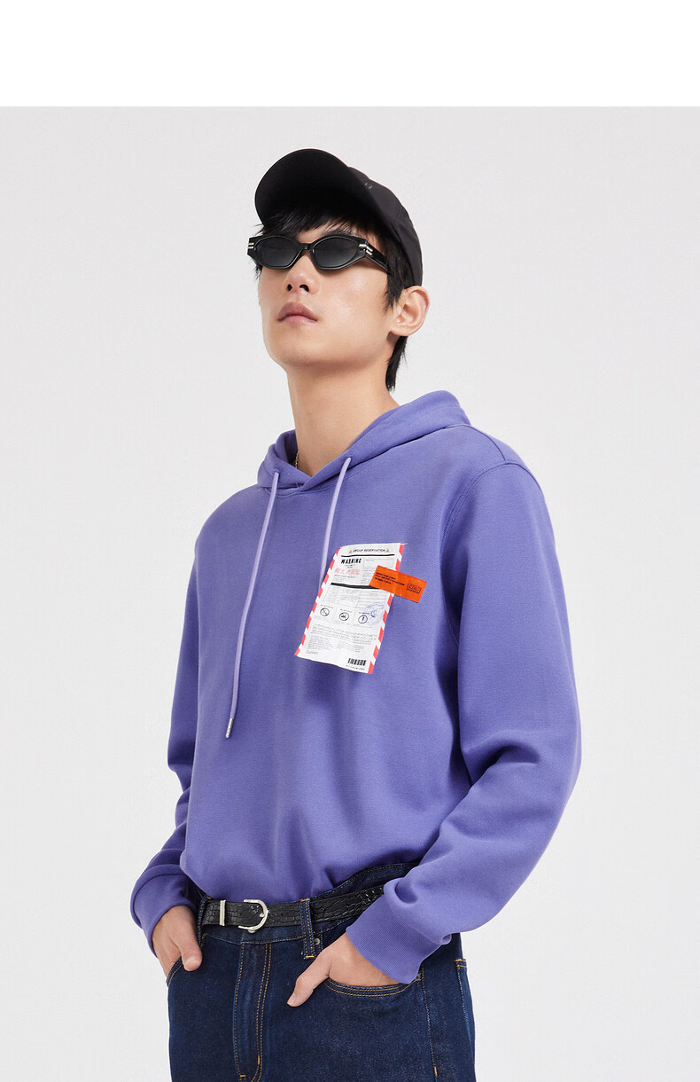 cabbeen卡宾男装休闲连帽连帽卫衣男上衣男士青年衣服2021秋冬新款