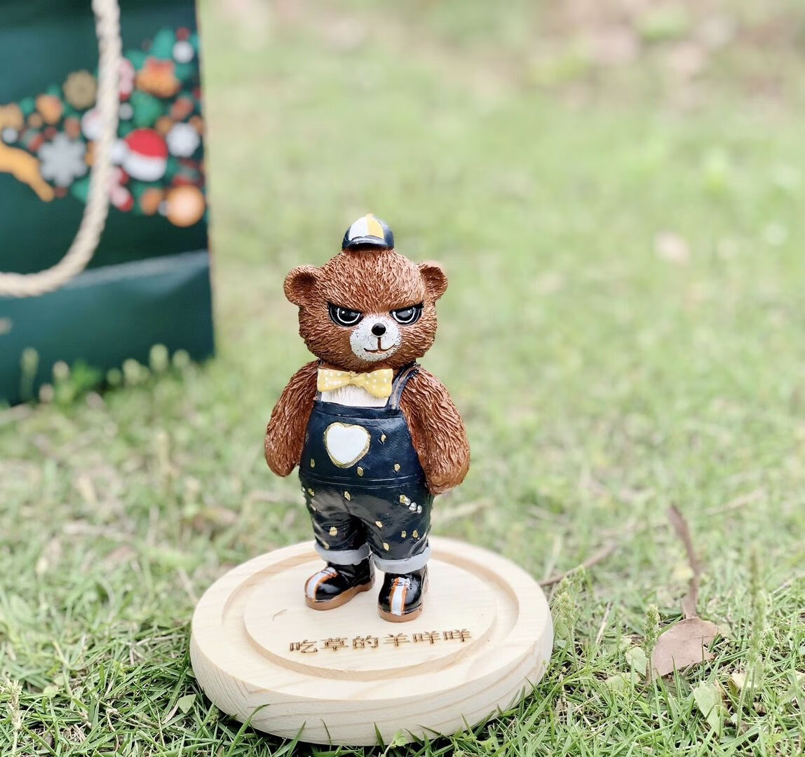 吃鸡游戏公仔浪漫波比熊手办玩偶情人节礼品女友礼物带玻璃罩礼盒装