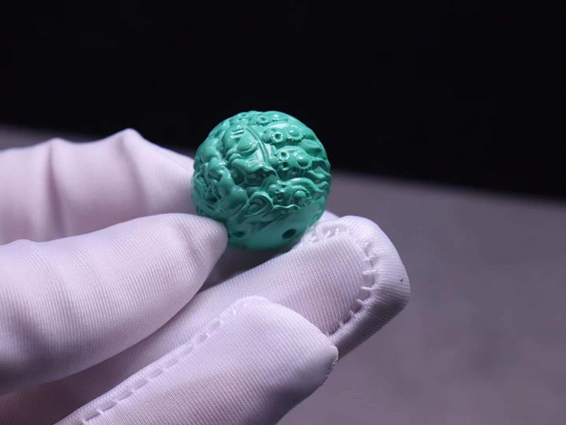 古珍 绿松石三通大 黑天阿呆陀林骷髅头百香籽 圆散珠平安扣观音佛