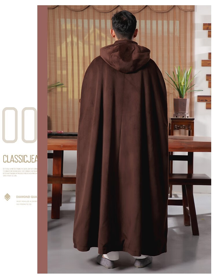 僧人冬天披风打坐保暖禅修斗篷加厚居士舞台披风观音斗篷女男冬禅服