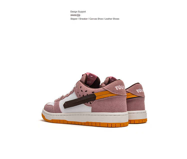 q不起来youthloser脏粉板鞋男2022新款夏季透气小众汉堡鞋子潮情侣