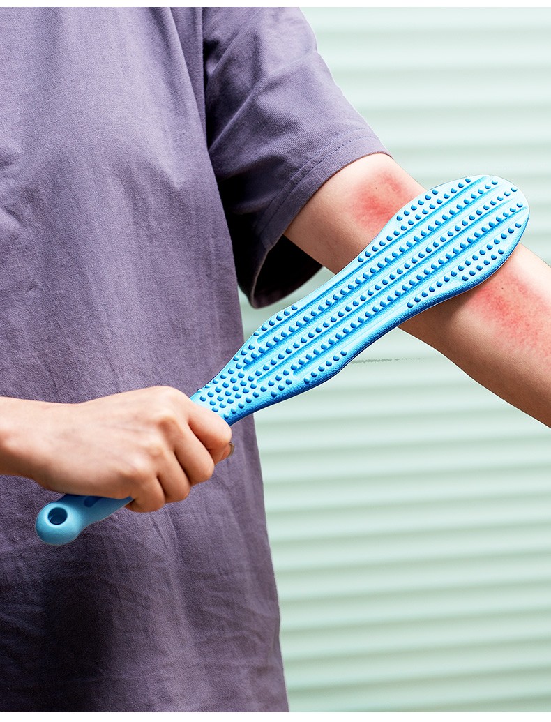 拍痧板经络拍打硅胶养生全身专用拍打器家用敲打颈部拍打板蓝色长条