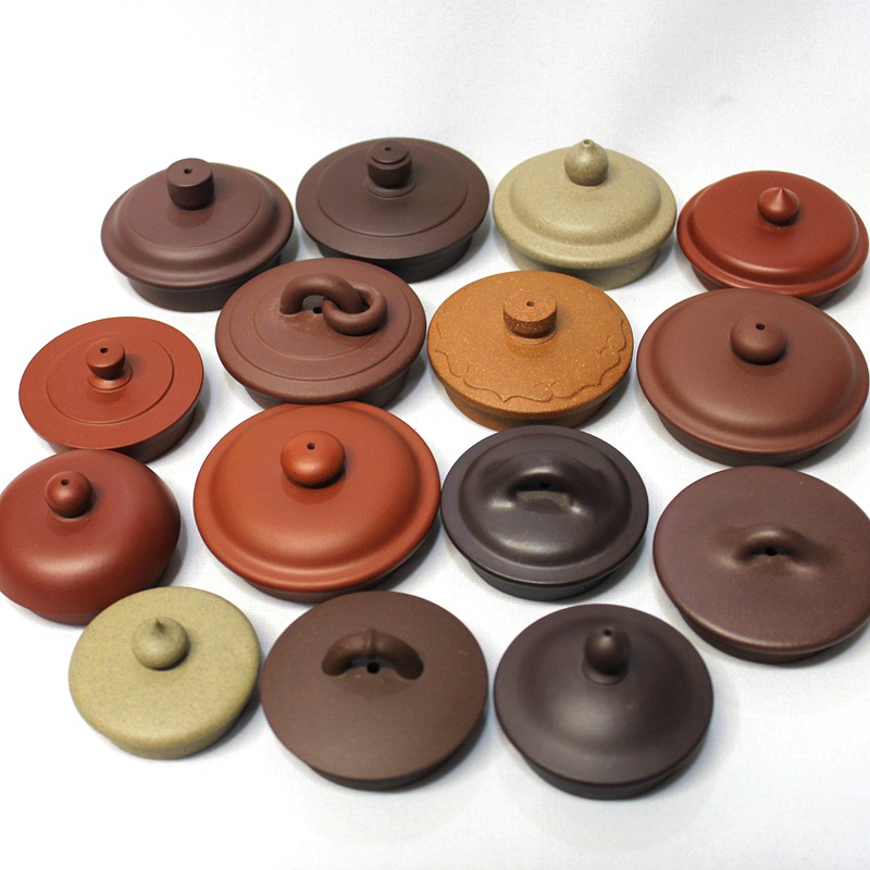 紫砂壶盖子配件紫砂壶盖配茶壶盖纯色中式茶壶配件仿古西施石瓢壶盖子