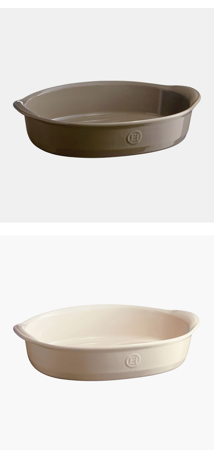 诺生集品法国emilehenry进口双耳陶瓷烤盘烤箱用椭圆焗饭盘大家用烘焙