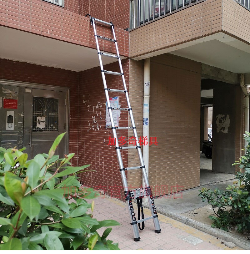 加多奇优质带钩子单面梯一字伸缩梯折叠梯家用升降楼梯加厚工程梯1到8