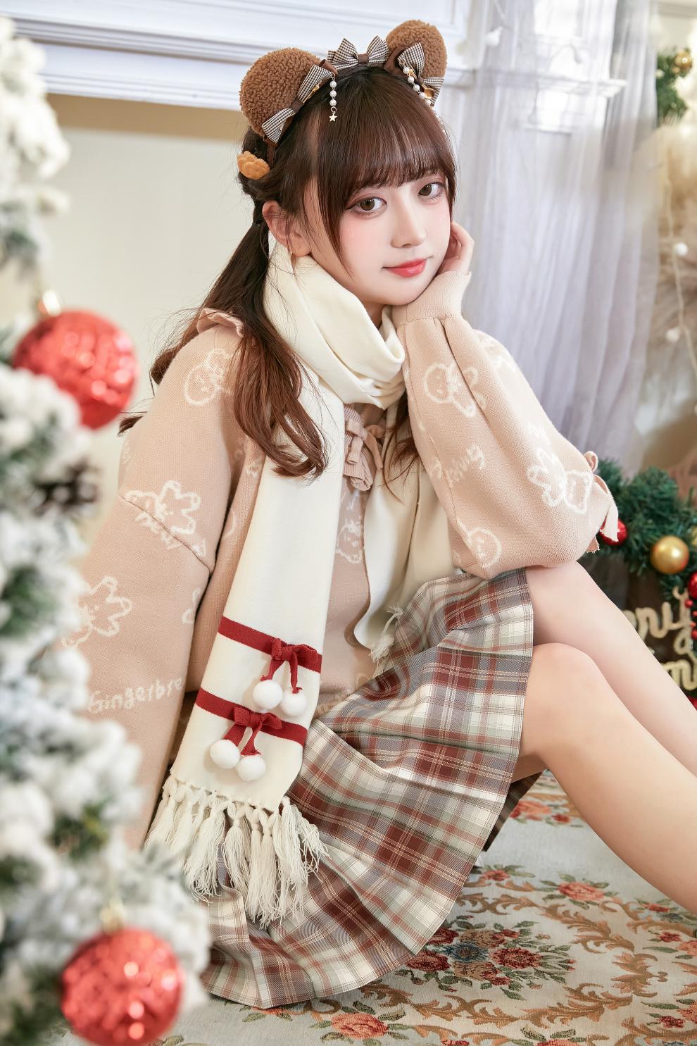 【御茶家】圣诞套装jk制服围巾秋冬女学院风围脖学生配饰【图片 价格
